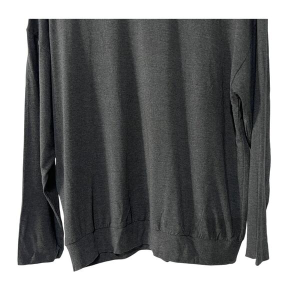 ALFANI WOMENS LARGE SOFT LONG-SLEEVE LOUNGE SLEEP TOP CHARCOAL HEATHER GRAY NEW - Picture 9 of 12